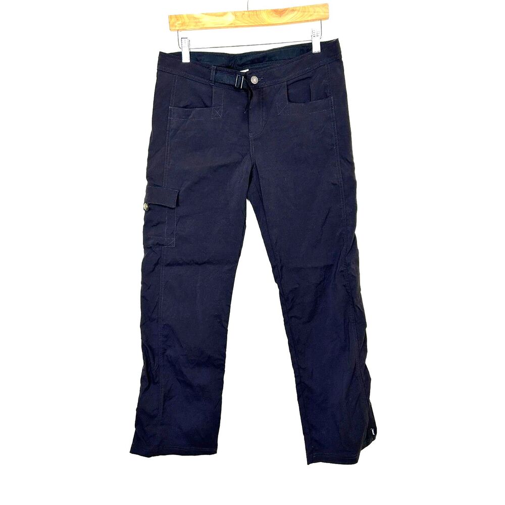 PrAna Breathe Black Cargo/Hiking Pants, Size 8, with adjustable built in belt